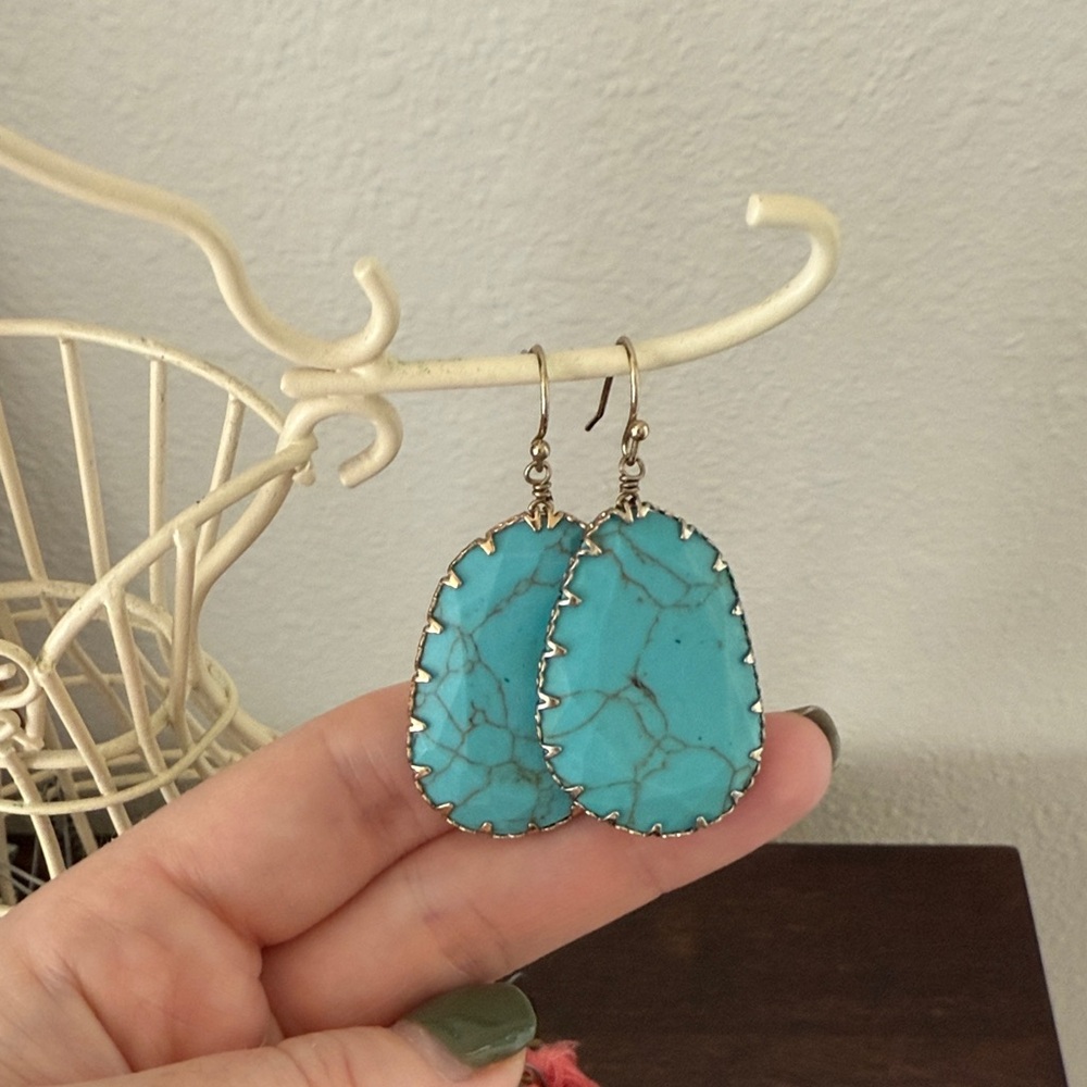 Anthropologie Turquoise Dangle Earrings
